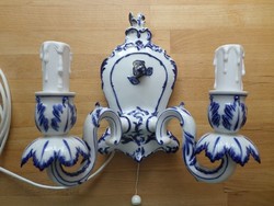 Kétágú porcelán falikar lámpa