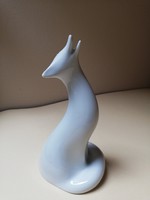 Hófehér csodaszép art deco porcelán róka figura eladó 