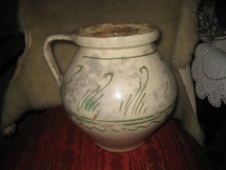 Transylvanian, old folk ceramic jug 23 x 25 cm
