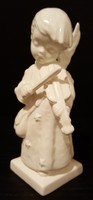 Hummel hegedűs angyal figura, 14 cm --- FEHÉR