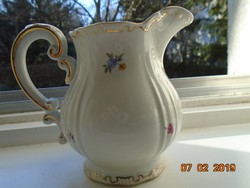 Újszerű Barokkos Zsolnay,aranytollazott dombormintákkal,apró virágos tejszínes-teás készlethez