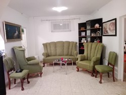 Berger fan-backed lion-legged 6-piece complete sofa set in original condition!