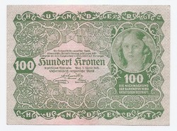 100 Korona 1922 Osztrák - Magyar Bank  UNC