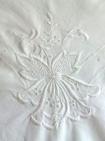 Antique white embroidered cushion cover 79 x 77 cm
