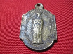 Antique pendant, for rosary, made of copper, 22 x 25 mm