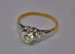 Szép antik gyémántköves aranygyűrű