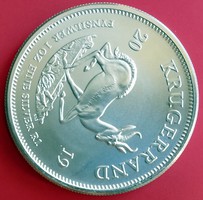 ÚJ 2019 Dél-Afrika egy uncia (31,1 g) Krugerrand ezüst 1 rand érme, BU, Ag 999 színezüst
