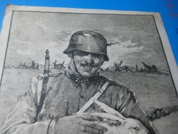 Húsvéti Levelező lap a frontról    , 1944 -ből  jó állapot  szép bélyeggel  , 10 x 15  cm