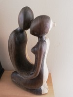 Fa szobor Szerelmesek 30 cm