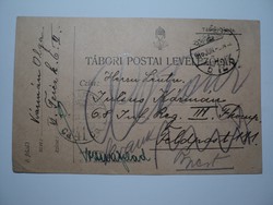 Tábori postai levelezőlap /1916/ Kármán Gyula 111.tábori posta