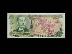 UNC - 5 COLONES -COSTA RICA - Különleges bankjegy! (olvass!)
