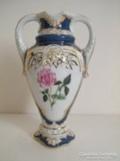 Virágos, aranyozott váza Royal Dux Bohemia 