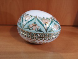 Húsvétra! Gyönyörű Zsolnay perzsa mintás tojás-bonbonier türkiz színben, hibátlan