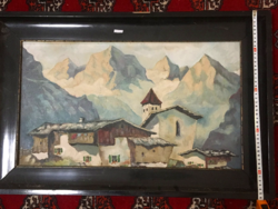 Alpesi táj.XX.szd eleje festmény