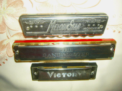 3 db régi szájharmonika Hohner Victory  Bandmaster