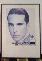 Régi kirakati reklám, poszter kép: "Giorgio Armani parfums"