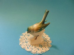 Zsolnay porcelán cinege, madár figura