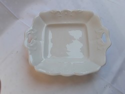 Fehér vastag, inda mintás porcelán tál  /  2243