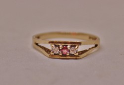 Gyönyörű antik rubin és brill arany gyűrű 