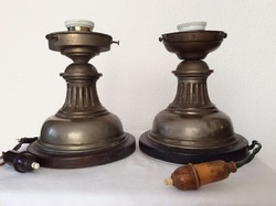 Antik lámpatest párban, eredeti kapcsolókkal