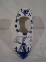 Porcelán - JELZETT - Holland - papucs - kézifestés 8 x 4,5 x 3 cm - hibátlan