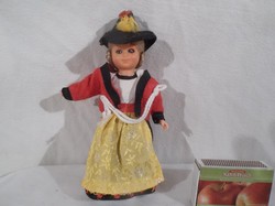 Doll - old - blinking - large - folk costume - rubber doll, 15 x 7 cm