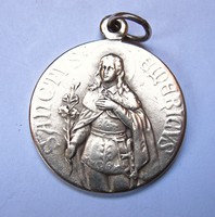 "Sanctus Emericus / Patrona Hungariae" ezüstözött medál.
