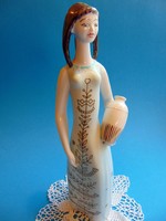  Hollóházi porcelán Art Deco korsós hölgy