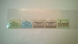 Magyar posta ,Kastélyok 5 db Postatiszta bélyeg egyben 1986-1991-1992.
