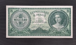 1 milliárd billpengő 1946 Unc. Ritka bankjegy.