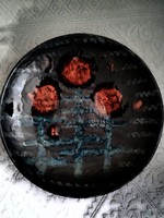 Bodrogkeresztúr poppy ceramic plate, wall plate