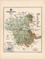 Komárom megye térkép 1888 (3), vármegye, atlasz, Kogutowicz Manó, 43 x 56 cm, Gönczy Pál, nagy méret