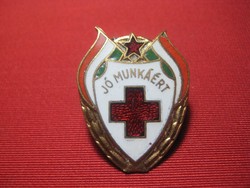 For a good job. Red cross badge 60s 25 x 32 mm