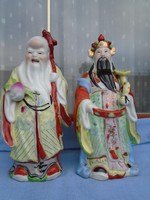 Nagy méretű Kínai figura párban  a bölcs és  a nemes 27,5 cm nem antik