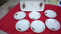 Retro 6-piece lowland porcelain cake set in perfect condition