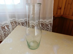 régi huta üveg, tejes üveg, 19 cm magas, hibátlan