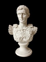 Augustus Római Császár mellszobor - Augustus szobor (Fehér márvány)