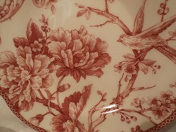 PORCELÁN - TÁNYÉR - ÚJ  -  1 db - 29.99 dollár - ADELAIDE MAROON by 222 FIFTH - 22 cm