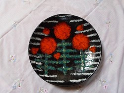 Craftsman ceramic wall bowl, decorative bowl - bodyguard cross (retro black bowl, wall decoration)