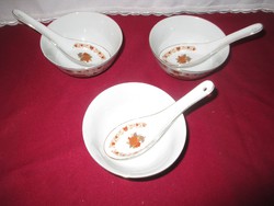 3 db kínai leveses tál hozzá illő porcelán kanállal  egyben!