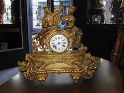 Barokk kandalló óra 1820 - 1860 - as évekből. Jelzett, hibátlan!