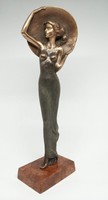 Czobor Sándor "Kalapos Júlia" című bronzszobor ingyen postával és eredetigazolással eladó!