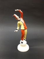 Drasche szép állapotú retro figura - labdán egyensúlyozó cirkuszi bohóc - Harlekin