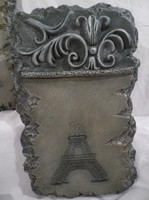 Falidísz - Eiffel toronnyal -  műgyanta - anikzöld színű - Francia - nagy 31 x 20 x 3 cm
