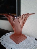 Art Deco rózsaszín váza, gyönyörű szín és forma!