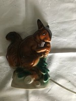 Retró mókus porcelán éjjeli lámpa. 