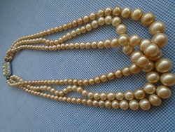 Antik három soros gyöngy collier a '40-50-es évekből