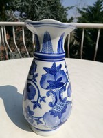 Japanese vase with cobalt blue pattern