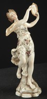 Porcelán, Volkstedt, 1877-1894 antik, hibátlan, Danae figura, jelzett, gyönyörű