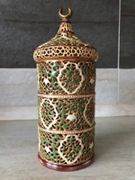 Extra ritka gyönyörű nagyobb méretű áttört arab fedeles Zsolnay váza 1880! Perfekt gyári állapotban!